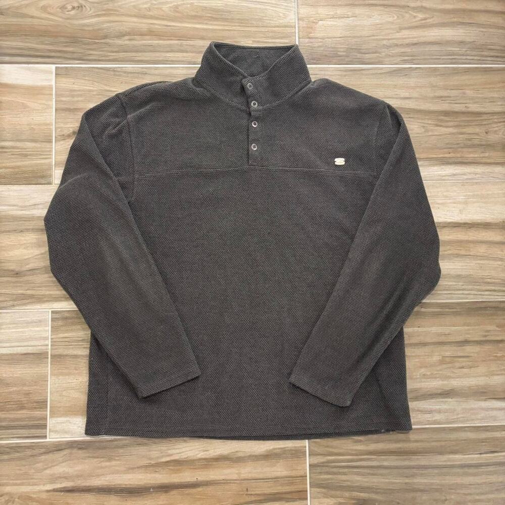 Vintage 90s Gray Knit Quarter Zip Sweater